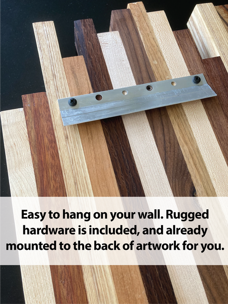 Staggered Wood Wall Artwork, 3D Hanging Art, Mid-Century Artwork, Free Shipping