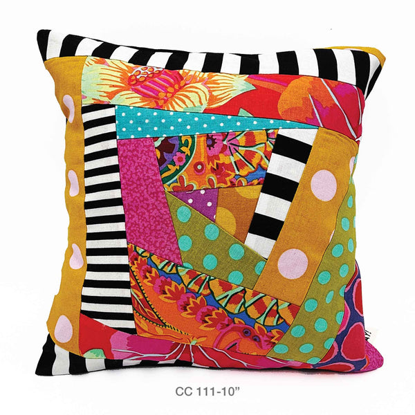 Couch Candy, Throw Pillows, Bold Fabric Collages, Playful, Splash Of Whimsy