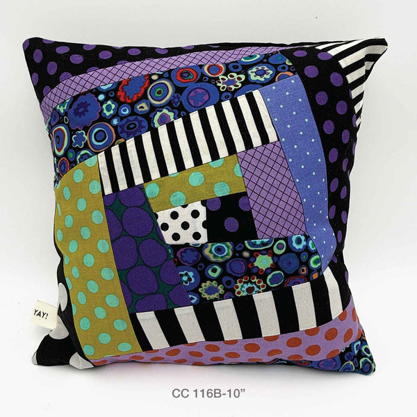 Couch Candy, Throw Pillows, Bold Fabric Collages, Playful, Splash Of Whimsy