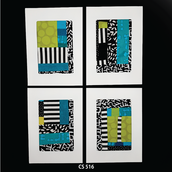 Notecard Set, Fabric Collage, One-of-a-Kind, Greeting Cards, Handcrafted, With Envelopes