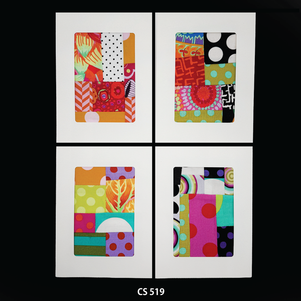 Notecard Set, Fabric Collage, One-of-a-Kind, Greeting Cards, Handcrafted, With Envelopes