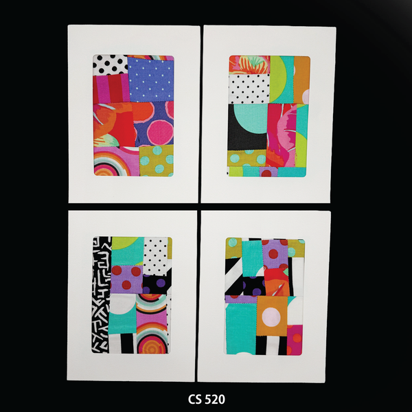 Notecard Set, Fabric Collage, One-of-a-Kind, Greeting Cards, Handcrafted, With Envelopes