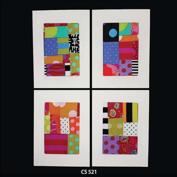 Notecard Set, Fabric Collage, One-of-a-Kind, Greeting Cards, Handcrafted, With Envelopes