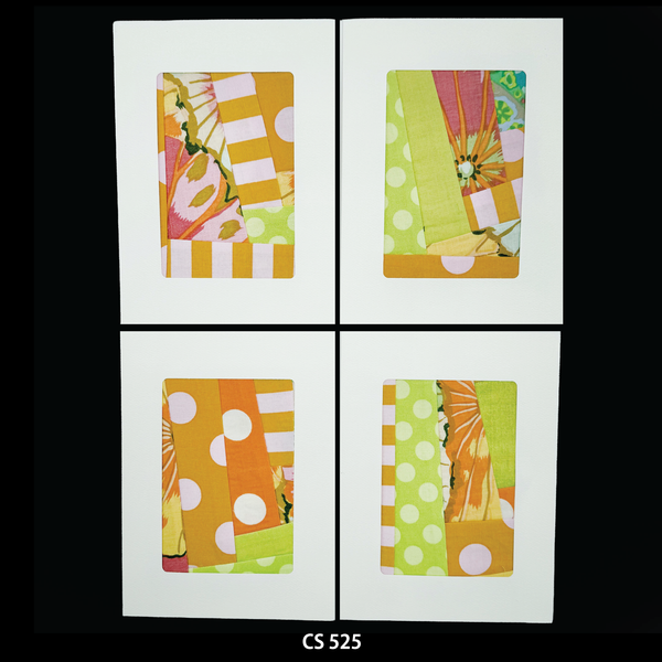 Notecard Set, Fabric Collage, One-of-a-Kind, Greeting Cards, Handcrafted, With Envelopes