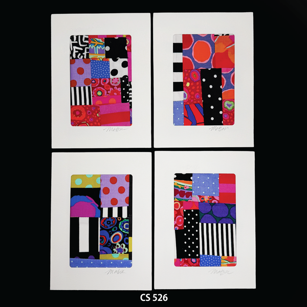 Notecard Set, Fabric Collage, One-of-a-Kind, Greeting Cards, Handcrafted, With Envelopes