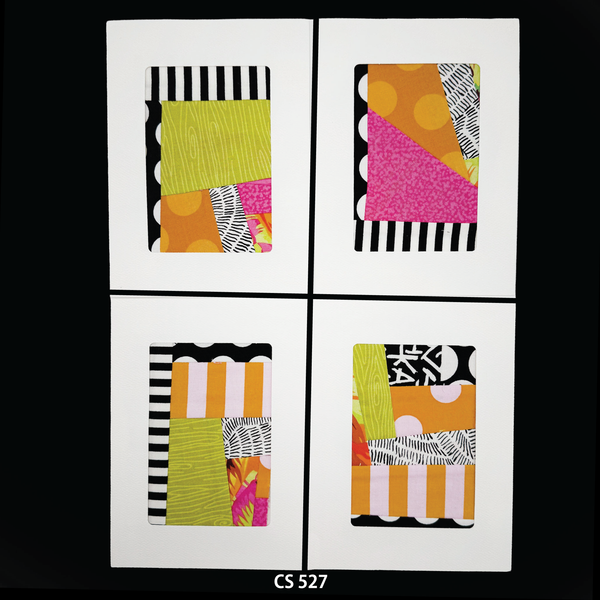 Notecard Set, Fabric Collage, One-of-a-Kind, Greeting Cards, Handcrafted, With Envelopes
