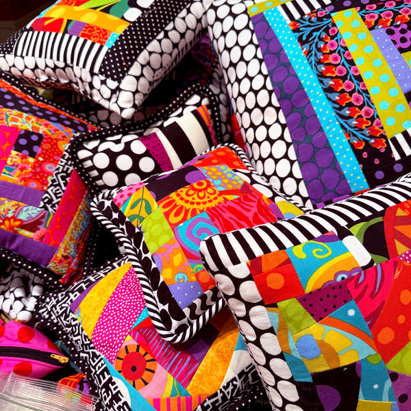 Couch Candy, Throw Pillows, Bold Fabric Collages, Playful, Splash Of Whimsy