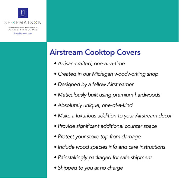 Airstream Cooktop Cover, Flying Cloud, International, Airstream Accessory, Decor