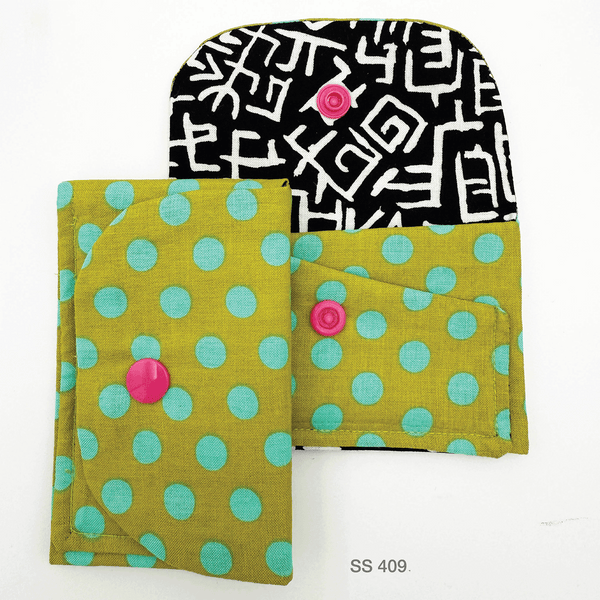 Snap Stash, Fabric, Mini-Wallet, Organizer, Credit Cards, Handcrafted, Women's Gift